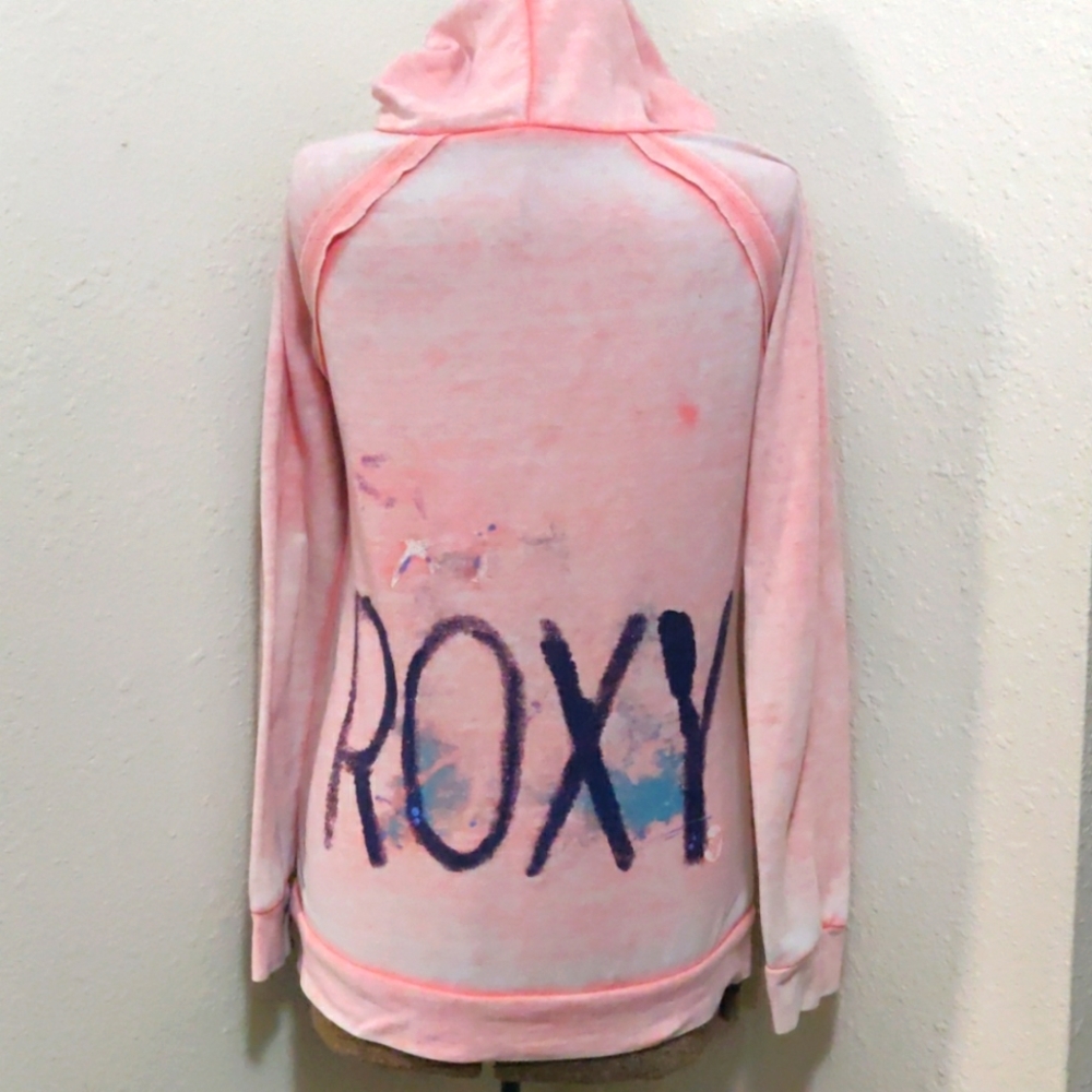 Roxy Light Pink Pullover Hoodie with Navy Logo